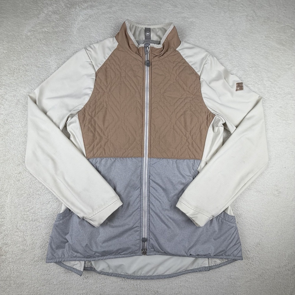 Peter Millar Madeline Hybrid Jacket Women's Medium Quilted Golf Full Zip Neutral